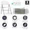 Flash Furniture White Plastic Folding Chair, PK6 6-DAD-YCD-70-WH-GG - alternate 2